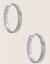 GUESS Silver-Tone Mesh Hoop Earrings, SILVER