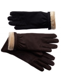 Through rain or shine and sleet or snow. Your hands are safe inside the Ultra Plush lining of these durable gloves by Isotoner. Through rain or shine and sleet or snow. Your hands are safe inside the Ultra Plush lining of these durable gloves by Isotoner.