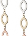 Nine West Mix It Up Tri-Tone Linear Open Link Drop Earrings