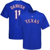 MLB Majestic Yu Darvish Texas Rangers #11 Youth Player T-Shirt - Royal Blue MLB Majestic Yu Darvish Texas Rangers #11 Youth Player T-Shirt - Royal Blue