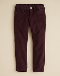 J Brand's twill pant is rendered in a skinny silhouette, creating a perfect foundation for all of her fashion flights of fancy. J Brand's twill pant is rendered in a skinny silhouette, creating a perfect foundation for all of her fashion flights of fancy.