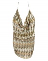 Haute Hippie Womens Chevron Mini Sequin Halter Dress