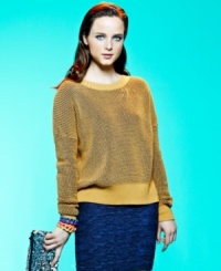 In a stylishly slouchy shape, this BCBGeneration sweater adds on-trend texture to your fall look! In a stylishly slouchy shape, this BCBGeneration sweater adds on-trend texture to your fall look!