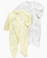 Cuteness will abound when they're sporting one of these fun footed coveralls from this Little Me 2-pack. Cuteness will abound when they're sporting one of these fun footed coveralls from this Little Me 2-pack.