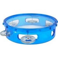 LMI Transparent Tambourine with Head Blue 15CM LMI Transparent Tambourine with Head Blue 15CM