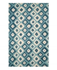 Drawing from early Indonesian textiles, this meticulously crafted Ikat pattern is dyed in brilliant color and updated for the modern home. Hand-tufted using Liora Manne's exclusive Lamontage weaving process, it offers ultimate durability for beauty that lasts in any setting. Drawing from early Indonesian textiles, this meticulously crafted Ikat pattern is dyed in brilliant color and updated for the modern home. Hand-tufted using Liora Manne's exclusive Lamontage weaving process, it offers ultimate durability for beauty that lasts in any setting.