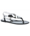 Tassle detail on the Jaycee jelly flat sandals give these cute thongs by Calvin Klein a leg up on the competition.