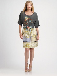 From its exquisite embroidery to intriguing scalloped trim, this brilliant frock is a must-wear this season. Your silhouette will be defined flawlessly by the drawstring waist.Scalloped trim along necklineElbow-length sleevesScalloped-lace cuffsDrawstring waistAbout 42 from shoulder to hemSilkHand washImported From its exquisite embroidery to intriguing scalloped trim, this brilliant frock is a must-wear this season. Your silhouette will be defined flawlessly by the drawstring waist.Scalloped trim along necklineElbow-length sleevesScalloped-lace cuffsDrawstring waistAbout 42 from shoulder to hemSilkHand washImported