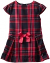 Nautica Girls 2-6X Plaid Short Sleeve Dress, New Sport Navy, 3T