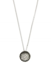 A dazzling design that gets noticed, by Judith Jack. This stunning necklace showcases a circular pendant swirling with marcasite (1/4 ct. t.w.), onyx stones (3/8 ct. t.w.) and crystal (3/8 ct. t.w.). Set in sterling silver. Approximate length: 16 inches. Approximate drop: 1/2 inch. A dazzling design that gets noticed, by Judith Jack. This stunning necklace showcases a circular pendant swirling with marcasite (1/4 ct. t.w.), onyx stones (3/8 ct. t.w.) and crystal (3/8 ct. t.w.). Set in sterling silver. Approximate length: 16 inches. Approximate drop: 1/2 inch.