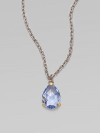 From the La Petite Collection. A pear shaped drop of faceted blue quartz on a textured sterling silver chain.Blue quartz 18K yellow gold Sterling silver Length, about 17 Lobster clasp closure Imported From the La Petite Collection. A pear shaped drop of faceted blue quartz on a textured sterling silver chain.Blue quartz 18K yellow gold Sterling silver Length, about 17 Lobster clasp closure Imported