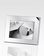 A modern and sophisticated frame stylishly blends the strong, sharp lines of stainless steel with a myriad of tiny faceted clear crystals. Wipe clean ImportedDIMENSION INFORMATION4 X 6 (6¾ X 8¾ overall)5 X 7 (7¾ X 9¾ overall)