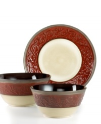 Triple threat. The Signal Hill serveware set includes three essential pieces for getting dinner (or any other meal) on the table. Ultra-durable stoneware with embossed florals lends effortless elegance to everyday dining. Triple threat. The Signal Hill serveware set includes three essential pieces for getting dinner (or any other meal) on the table. Ultra-durable stoneware with embossed florals lends effortless elegance to everyday dining.