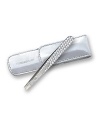 Add some glam to your bag and a little dazzle to your brow beauty routine with this Luxe Edition of our award-winning Slant®. Our classic stainless steel tweezer is bewitchingly bejeweled with deliciously daring, beautifully bright Swarovski® Crystals. Famous for its precision, the Slant's perfectly aligned hand-finished tips are guaranteed to grab every hair, hair every time.Always tweeze one hair at a time in direction of hair growth. For expert brow shaping, use the broad side of the SLANT for general tweezing and flip tweezer to use the tip of the higher side of the edge for precision work.Clean only the tweezer tips with an alcohol-moistened pad after each use. Clean crystals by rubbing lightly with a clean, smooth cloth. Do not soak tweezer body in water/solution or heat-sterilize. As with any fine crystal, handle with care. When not in use, keep in case to avoid dulling or breaking by scratching against or dropping on hard surfaces.