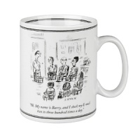 Classic cartoons from New Yorker magazine, now appearing on your table! Made of high quality porcelain in Germany. Dishwasher and microwave safe.