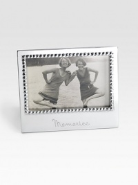 EXCLUSIVELY AT SAKS. The perfect display for your most cherished photograph, handcrafted in recycled aluminum with etched Memories detail along the bottom. Recycled aluminum Accommodates a 4 X 6 photograph Overall: 5¾ X 6¾ Imported EXCLUSIVELY AT SAKS. The perfect display for your most cherished photograph, handcrafted in recycled aluminum with etched Memories detail along the bottom. Recycled aluminum Accommodates a 4 X 6 photograph Overall: 5¾ X 6¾ Imported