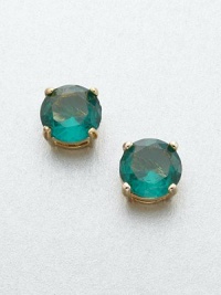 A chic and classic style with a faceted stone in a pronged setting, perfect for any occasion. Resin and epoxyGoldtoneSize, about .55Post backImported 