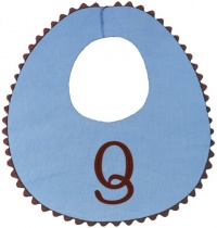 Princess Linens Bon Bon Bib Baby Blue with Brown Trim-Q Princess Linens Bon Bon Bib Baby Blue with Brown Trim-Q