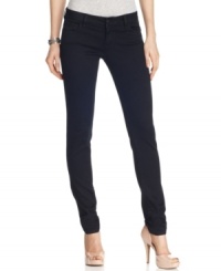 Streamline your silhouette with these Celebrity Pink skinny jeans featuring a black wash perfect for an urban-chic look! Streamline your silhouette with these Celebrity Pink skinny jeans featuring a black wash perfect for an urban-chic look!
