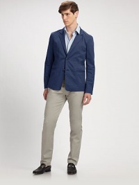 Deconstructed sportcoat of lightweight stretch-cotton with front welt pockets and a single vent for a modern fit.Buttonfront closureSide welt pocketsCottonDry cleanImported Deconstructed sportcoat of lightweight stretch-cotton with front welt pockets and a single vent for a modern fit.Buttonfront closureSide welt pocketsCottonDry cleanImported