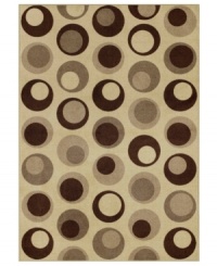 Design shouldn't be uptight--lighten up with the playful graphic feel of the Monterey rug. Mod moon shapes seem to float in space across the beige field, tailored to give your home a pleasing contemporary punch. Design shouldn't be uptight--lighten up with the playful graphic feel of the Monterey rug. Mod moon shapes seem to float in space across the beige field, tailored to give your home a pleasing contemporary punch.