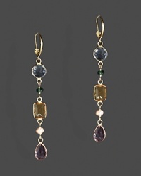A brilliant medley of faceted semi-precious stones set in 14K yellow gold. A brilliant medley of faceted semi-precious stones set in 14K yellow gold.