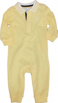 Ralph Lauren Layette Boy's Solid Polo Coverall (9 Month, Wicket Yellow) Ralph Lauren Layette Boy's Solid Polo Coverall (9 Month, Wicket Yellow)