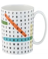Play games with your coffee or tea with the Wordsearch mug by kate spade new york. A colorful puzzle in white porcelain makes it a fabulous keepsake for you or a friend. Play games with your coffee or tea with the Wordsearch mug by kate spade new york. A colorful puzzle in white porcelain makes it a fabulous keepsake for you or a friend.