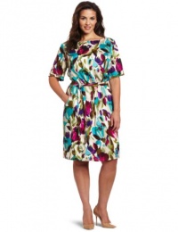 Jessica Howard Women's Plus-Size Floral Blouson Dress