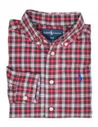 Ralph Lauren Toddler Boy's Blake Plaid Shirt (6, Red Multi)