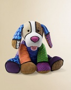 In a patchwork of patterns, this friendly pup is the perfect plush play mate.17½W X 32H X 13½DCottonWashable surfaceRecommended for ages 4 and upImported