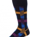 HUGO BOSS Men's Abstract Geometric Pattern Mid Calf Dress Sock