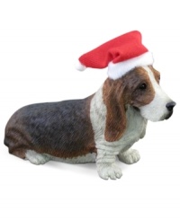Bark up the right tree with a Christmas ornament for your dog – or a fellow animal lover! A lovable basset hound waits patiently for treats, wearing a festive hat. From Sandicast. Bark up the right tree with a Christmas ornament for your dog – or a fellow animal lover! A lovable basset hound waits patiently for treats, wearing a festive hat. From Sandicast.