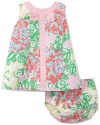 Lilly Pulitzer Baby-girls Shift Dress With Bow, Lillys Pink Mariposa, 6-12 Months