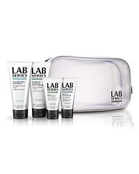 All the essentials for the classic shave. Just add the razor. This Lab Series Skincare for Men set includes:Invigorating Face Scrub 3.4 oz., Maximum Comfort Shave Cream 3.4 oz., 3-in-1 Post-Shave 1.7 oz.,Instant Moisture Gel 1.7 oz. and Dopp Kit. All the essentials for the classic shave. Just add the razor. This Lab Series Skincare for Men set includes:Invigorating Face Scrub 3.4 oz., Maximum Comfort Shave Cream 3.4 oz., 3-in-1 Post-Shave 1.7 oz.,Instant Moisture Gel 1.7 oz. and Dopp Kit.