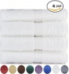 4 Premium Extra Large Bath Towels 100% Cotton, Soft and Absorbent - White