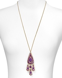 Be inspired by kate spade new york's decadent details. Crafted in 12-karat gold plate with inset stones, this pendant is a pretty way to wear paisley. Be inspired by kate spade new york's decadent details. Crafted in 12-karat gold plate with inset stones, this pendant is a pretty way to wear paisley.