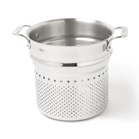 All-Clad's highly polished, high-quality stainless steel pasta insert fits any All-Clad 7-quart stockpot and provides years of service without warping. All-Clad's highly polished, high-quality stainless steel pasta insert fits any All-Clad 7-quart stockpot and provides years of service without warping.