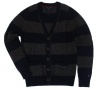 Tommy Hilfiger Mens Lambswool Cardigan Sweater - L - Navy/Gray
