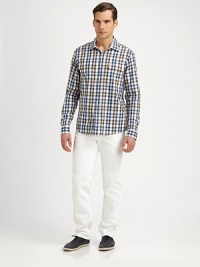 Crisp cotton classic in a colrful windowpane check with two buttoned chest flap pockets.ButtonfrontButtoned-down collarChest patch pocketsCottonMachine washImported Crisp cotton classic in a colrful windowpane check with two buttoned chest flap pockets.ButtonfrontButtoned-down collarChest patch pocketsCottonMachine washImported