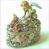 Angel Cherub Butterfly Box Swarovski Crystals Celtic Design Baby Fairy Jewelry figurine