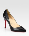 Essential in every wardrobe, this is a smooth leather style with gently contoured sides. Self-covered heel, 4 (100mm) Point toe Leather lining Padded insole Signature red leather sole Made in ItalyOUR FIT MODEL RECOMMENDS ordering one half size up as this style runs small. 
