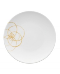 A modern canvas for everyday meals, the Bloom Sun bread and butter plates have a smooth, flat surface that's artfully scribbled with golden florals for a look that's fresh--and in durable porcelain--not fussy. From Villeroy & Boch. A modern canvas for everyday meals, the Bloom Sun bread and butter plates have a smooth, flat surface that's artfully scribbled with golden florals for a look that's fresh--and in durable porcelain--not fussy. From Villeroy & Boch.