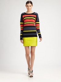 Colorful, punchy stripes band the body of this crocheted pullover design.Rib-knit crewneck, cuffs and hemCotton/viscoseDry cleanImportedModel shown is 5'10 (177cm) wearing US size Small. Colorful, punchy stripes band the body of this crocheted pullover design.Rib-knit crewneck, cuffs and hemCotton/viscoseDry cleanImportedModel shown is 5'10 (177cm) wearing US size Small.