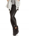 Faux-leather panels add instant edge to these Bar III leggings -- perfect for an urban-chic look!