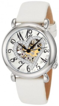 Stuhrling Original Women's 109SW.1215P2 Amour Aphrodite Delight Automatic Skeleton White Leather Watch