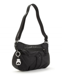 Young and stylish, this funky bag from Kipling's Gorilla Girlz collection can be worn on the shoulder or crossbody style. Young and stylish, this funky bag from Kipling's Gorilla Girlz collection can be worn on the shoulder or crossbody style.