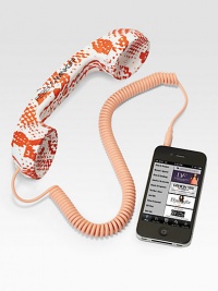 Make talking on your mobile device easier with this fun, printed handset.PlasticCompatible with any device with an audio jack9W X 4H X 1DImportedPlease note: iPhone® not included. Make talking on your mobile device easier with this fun, printed handset.PlasticCompatible with any device with an audio jack9W X 4H X 1DImportedPlease note: iPhone® not included.