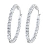 Studio 925 Circle of Fire CZ In-N-Out Sterling Silver Hoop Earrings