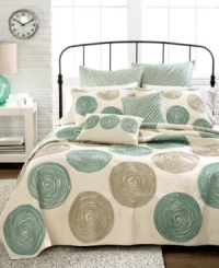 Sassy swirls. The embodiment of cool and casual, this Madisson quilt features whimsical applique swirls with a frayed edge technique for a fun fresh look and an edgy touch. Sassy swirls. The embodiment of cool and casual, this Madisson quilt features whimsical applique swirls with a frayed edge technique for a fun fresh look and an edgy touch.